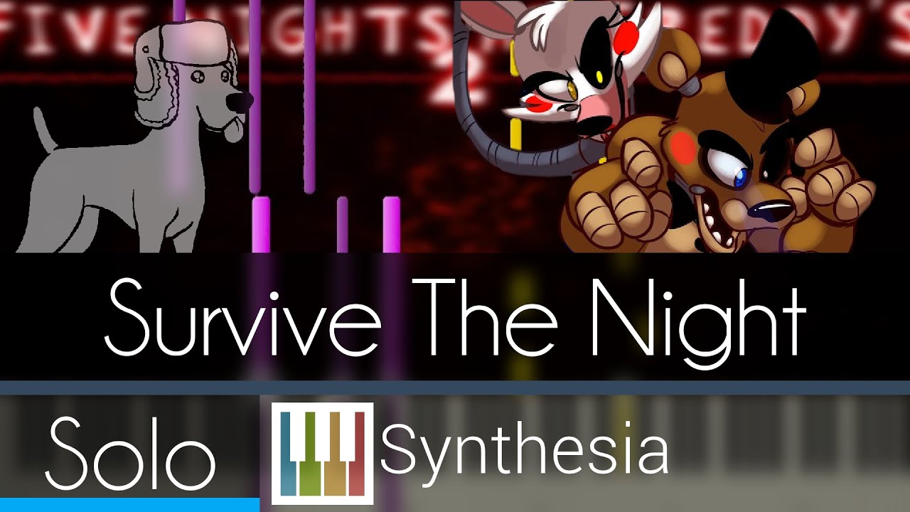 Survive the Night - MandoPony - |SOLO PIANO TUTORIAL w/LYRICS| -- Synthesia HD