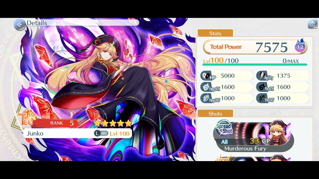 [Touhou LostWord] Pulling for L80 Junko