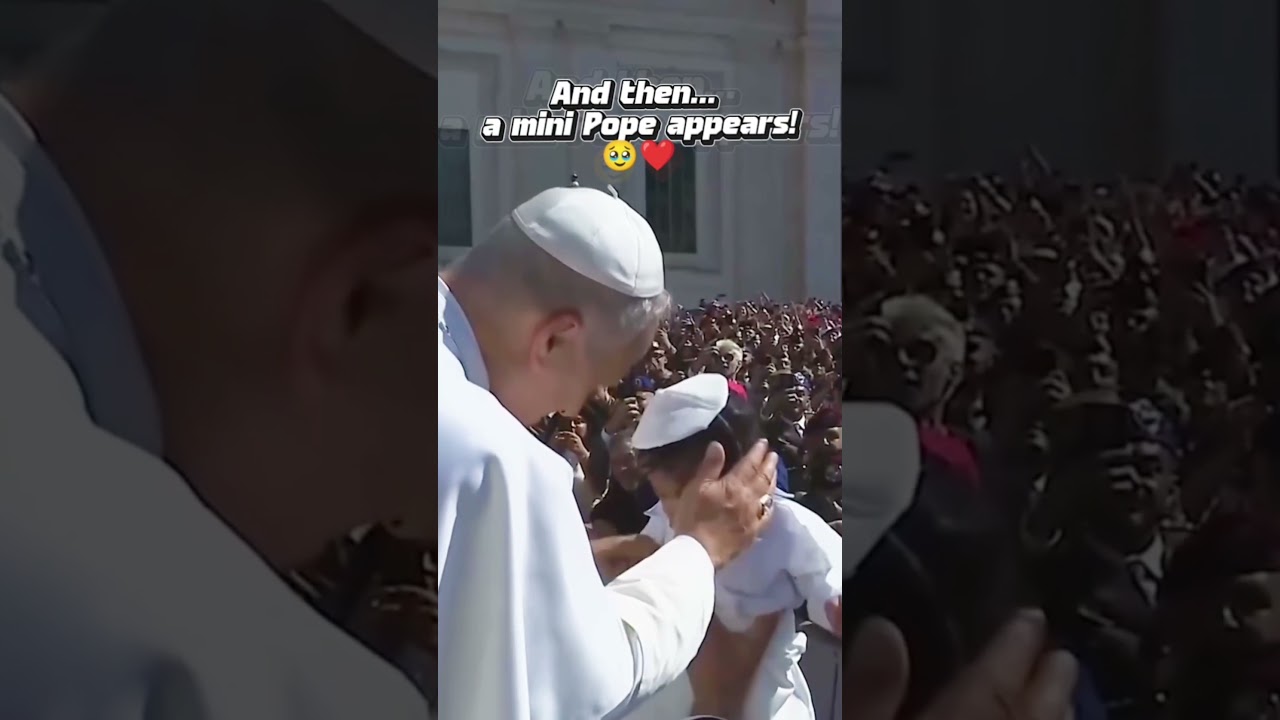 Pope Leo XIV meets his mini twin! 👼❤️ #shorts
