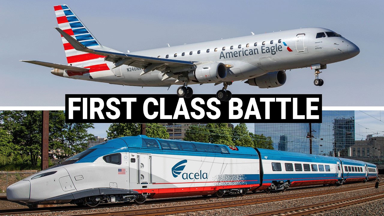 Первый класс самолета против поезда: American Eagle E175 против первого класса Acela.