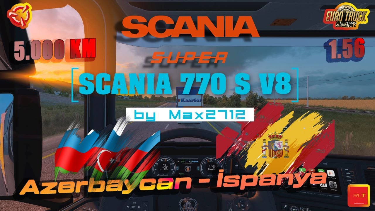 Scania 770 S V8 - Maxx2712 [DC16 V8 Sound] - Azerbaycan - İspanya 5000 KM - Adam Steel Transport