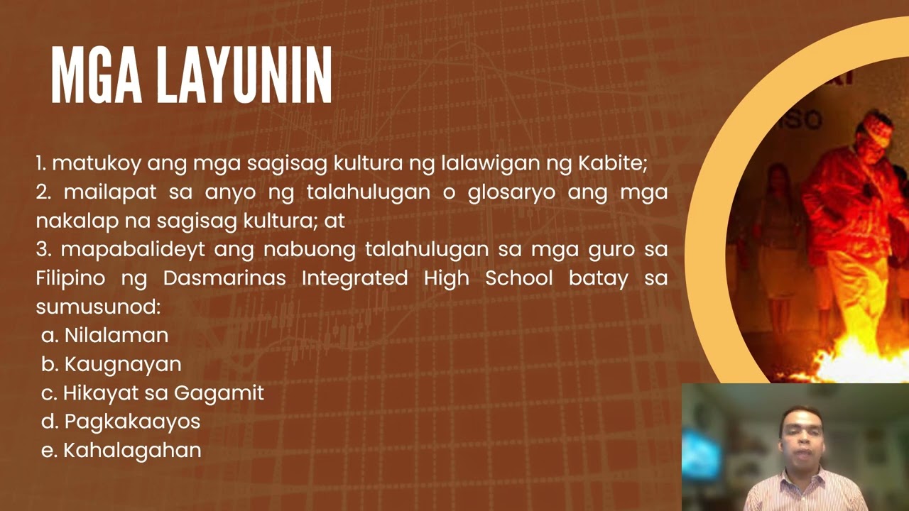 HALIMBAWA NG PANANALIKSIK- BALIDASYON NG TALAHULUGAN NG MGA SAGISAG KULTURA NG LALAWIGAN NG KABITE