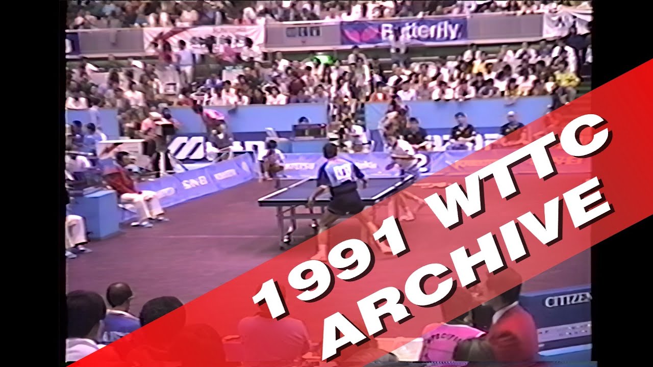 1991 World Championships - Men's Singles Quarterfinal: J. O.  Waldner (SWE) - J. P. Gatien (FRA)