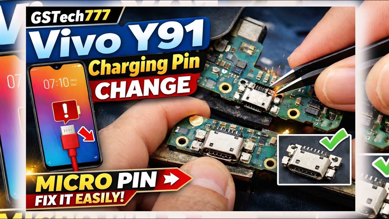Vivo Y91 Charging Pin Repair | Vivo Y91 Charging Pin kaise bnaye |