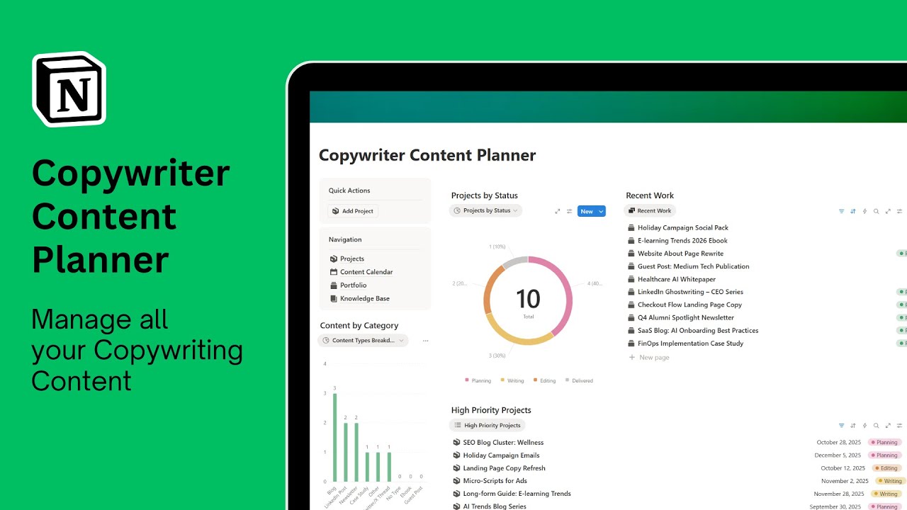 Copywriter Content Planner (Free Notion Content System for Copywriters)