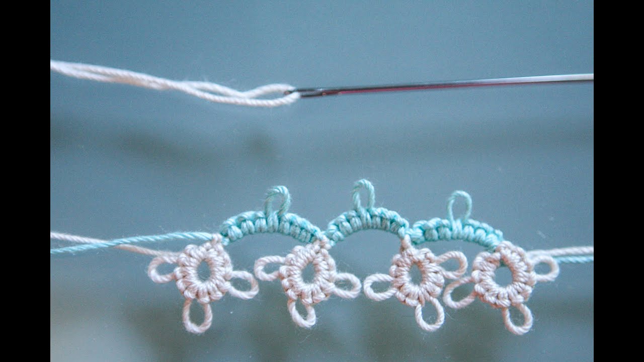 Tatting - Two Color Needle Tatting -  Tatting Multiple Colors of Thread by RustiKate