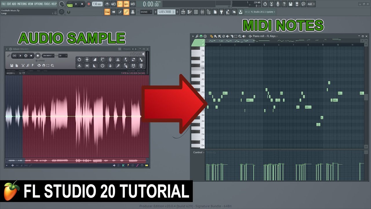 Как конвертировать аудио в MIDI в FL Studio 20
