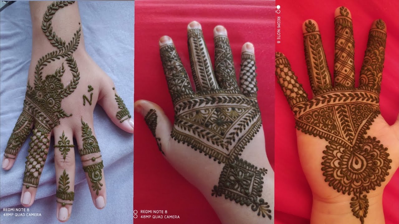 3 نقشات دالحناء مختلفين للمبتدئات ❤️ beautiful design henna