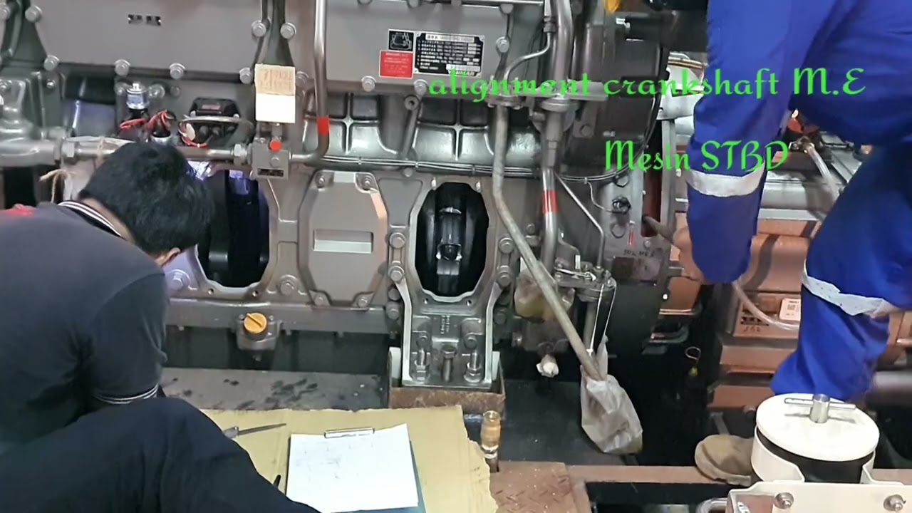 alignment crankshaft, Shaft propeller & chockfast M/E Yanmar 6ey17w tugboat. @MustawaTV
