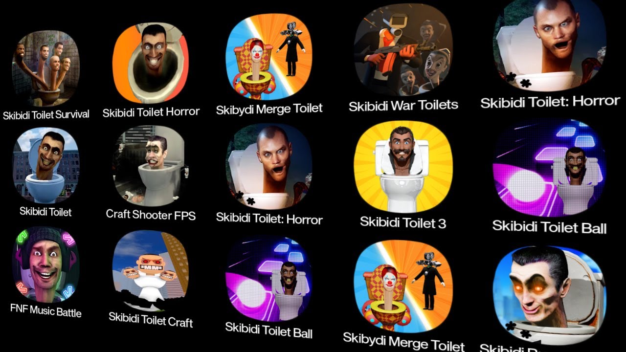 FNF Music Battle,Skibydi Merge Toilet,Skibidi Horror Game,Skibydy Escape,Toilet Monster Survival