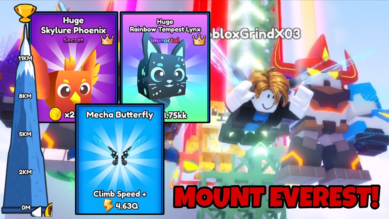 UNLOCKING Mecha Butterfly Wing + HUGE Skylure Phoenix & Tempest Lynx – Climb and Jump Tower Roblox