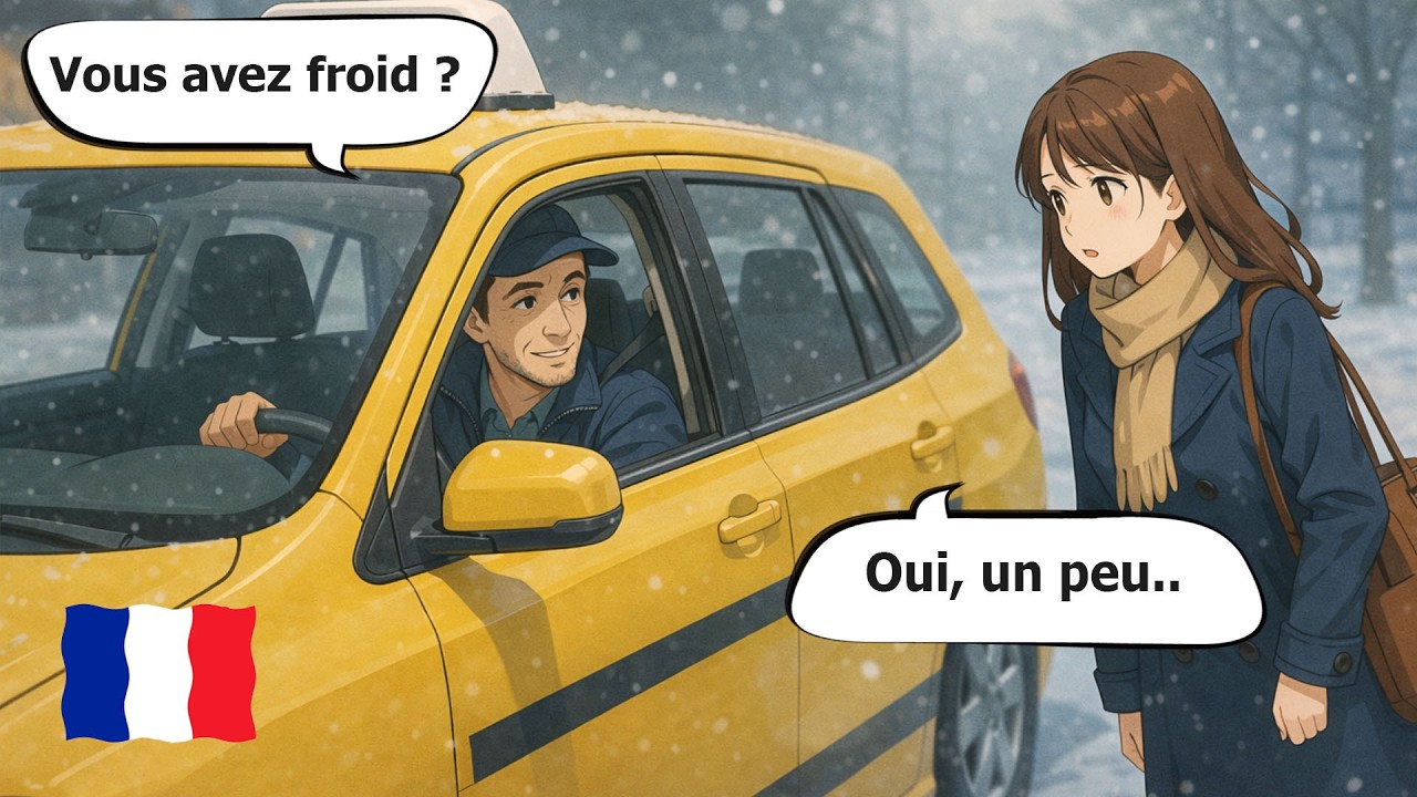 Настоящие французские зимние разговоры в ТАКСИ 🇫🇷 | ПРОСТОЙ и НАТУРАЛЬНЫЙ (A1–A2)