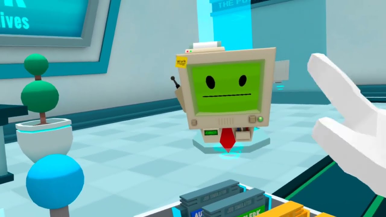 Playing store clerk in Job simulator!