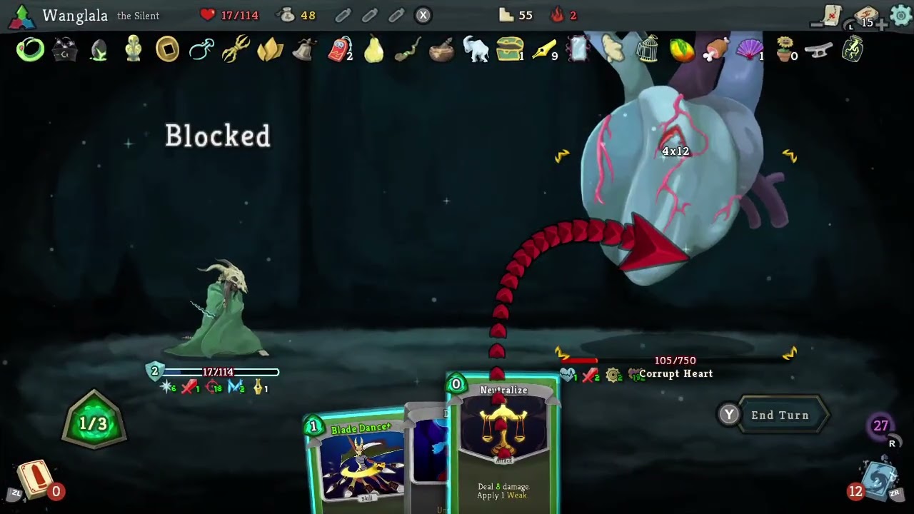 Slay the Spire: Silent Heart Kill Gameplay (Shiv Build)
