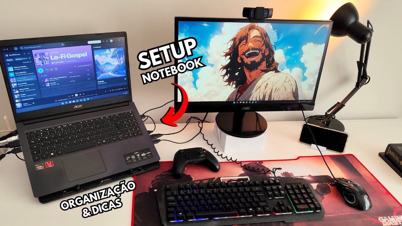 Setup com Notebook e Monitor para Trabalho e Games (+ Dicas p/ otimizar seu Setup sem gastar mais!)
