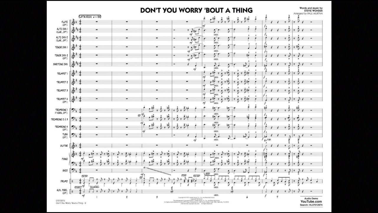 Don't You Worry 'Bout a Thing by Stevie Wonder/arr. Paul Murtha