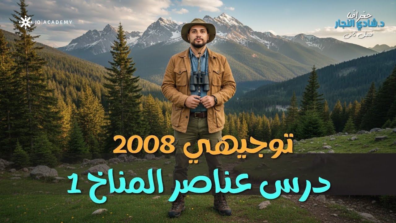 شرح جغرافيا درس عناصر المناخ 1 توجيهي 2008 فصل ثاني مع الاستاذ شادي النجار شرح الدرس الثاني جغرافيا