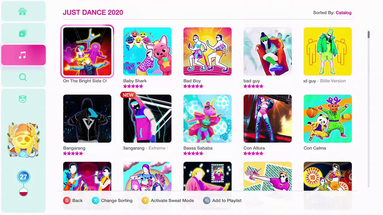 Just Dance 2020 Menu