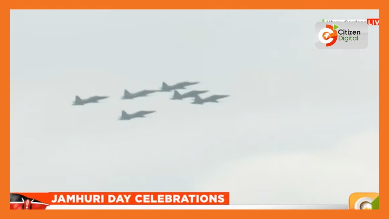 Kenya Air Force’s pass-by show during Jamhuri Day celebrations at Uhuru Gardens