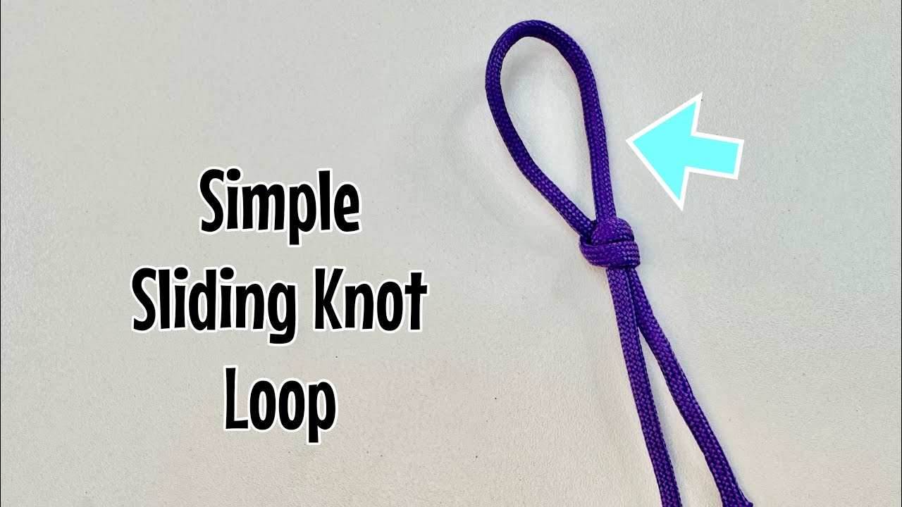 How to tie a sliding knot with a loop - simple adjustable knot