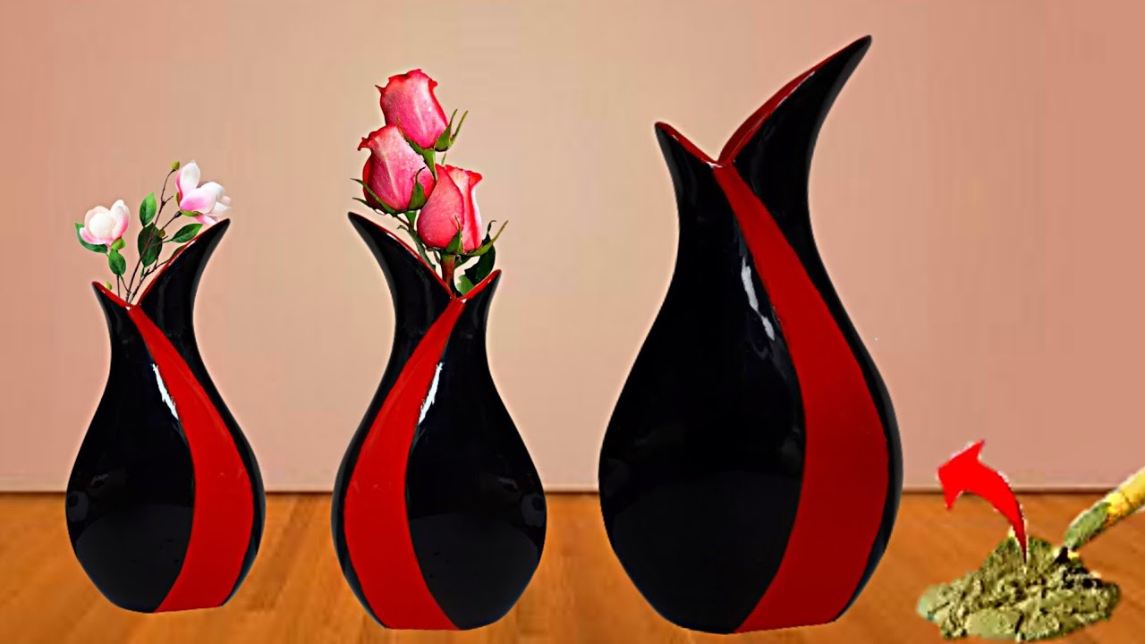 amazing idea - how to make a  flower vase from cement - craft ideas for decoration - cement pots