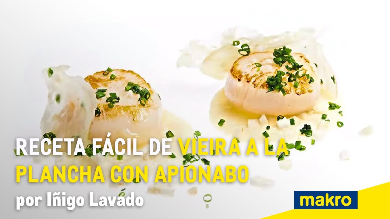 Receta fácil de vieira a la plancha con apionabo por Iñigo Lavado