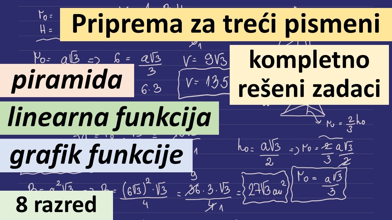 Priprema za treći pismeni iz matematike 8 razred