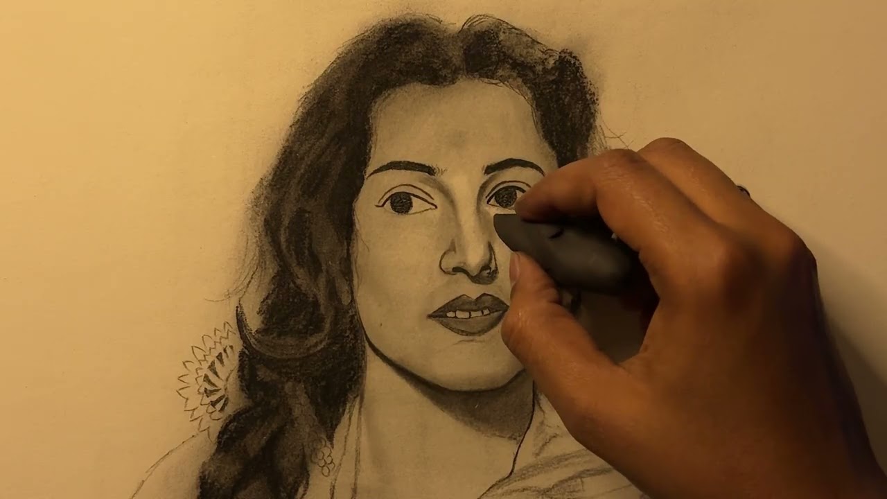 Charcoal portrait #ArtTutorial #CharcoalDrawing #PencilSketch #PortraitArt #ArtistOnYouTube 