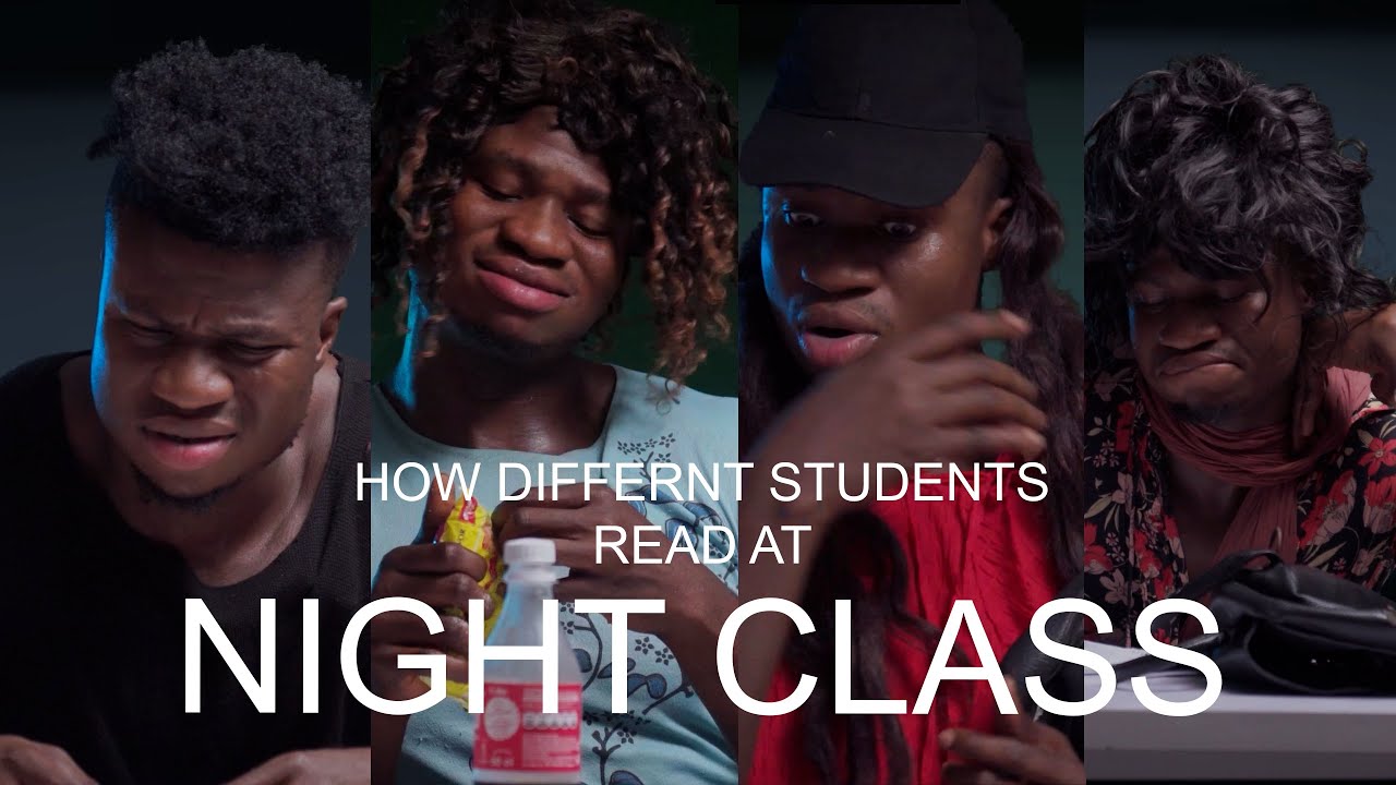 Different Nigerian Students Reading At Night Class