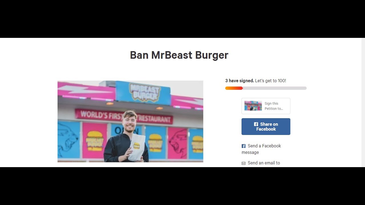 Sign This Petition to Ban MrBeast Burger