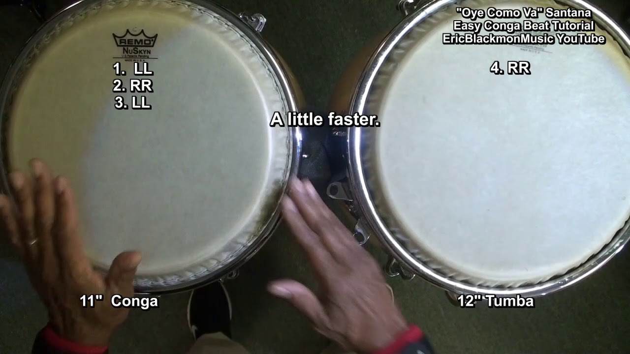 OYE COMO VA Santana On Congas - Easy Conga Beat Tutorial 😎 Tito Puente @EricBlackmonGuitar
