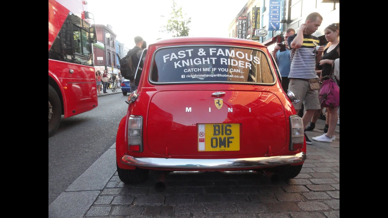 An immaculate, customised, Ferrari Red, Mini seen in Camden Town Market, London - 3rd August 2013