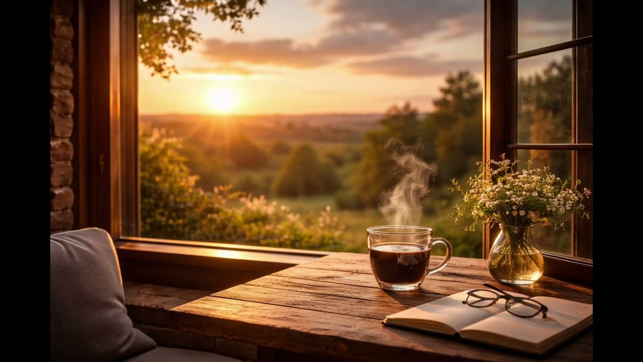 Relaxing Coffee Window Ambience | Soft Piano Jazz | Smooth Jazz Piano for Relaxing & Focus