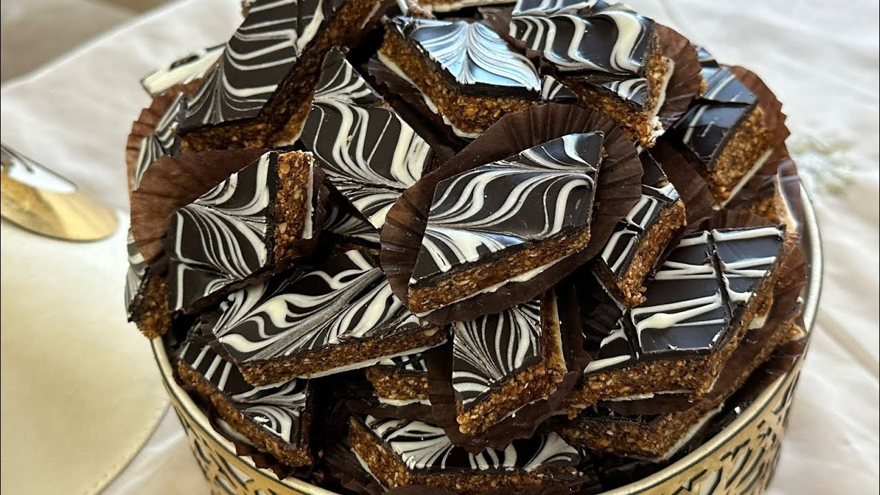 حلويات العيد 🤗حلوة الرخامة او الزليجة🤗حلوة بدون فرن