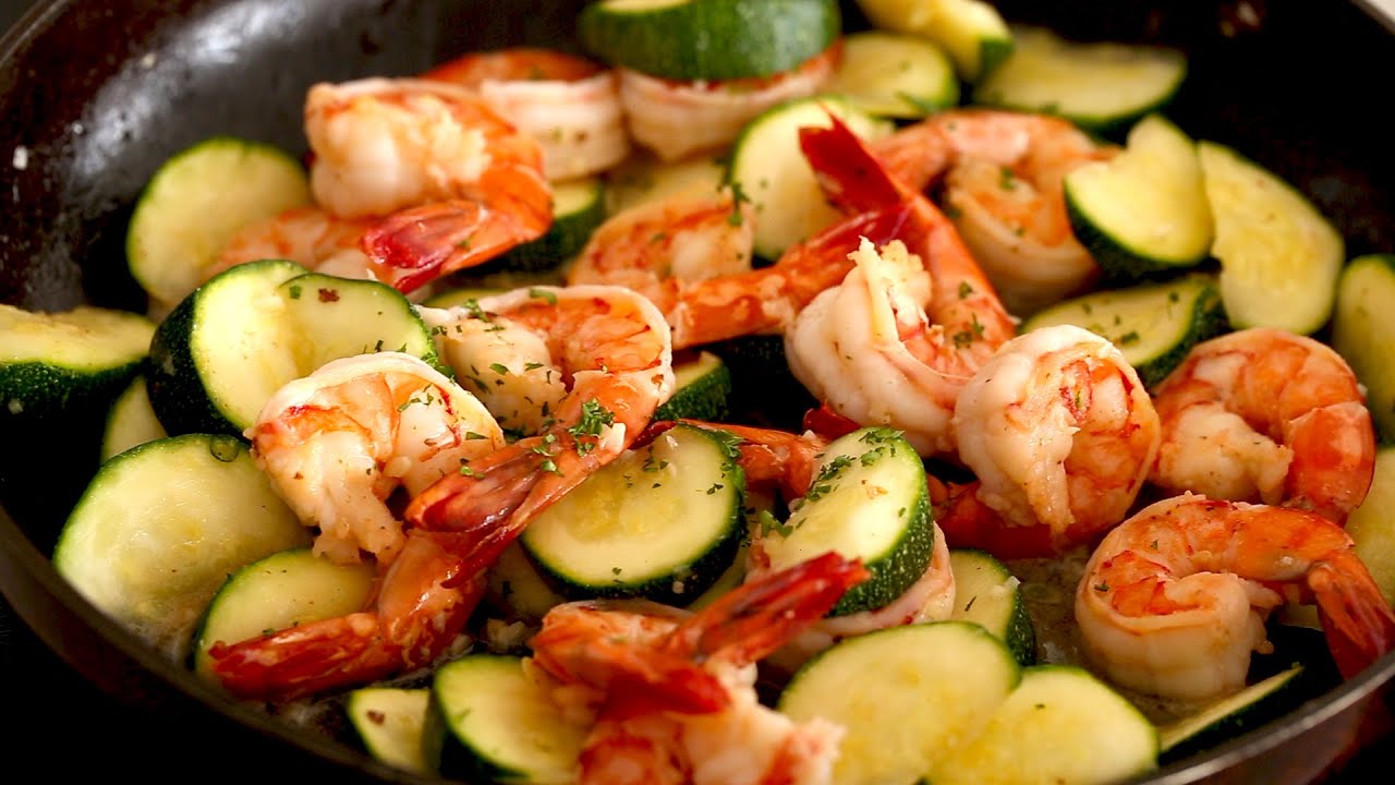 Freaking FAST Sautéed Shrimp with Zucchini