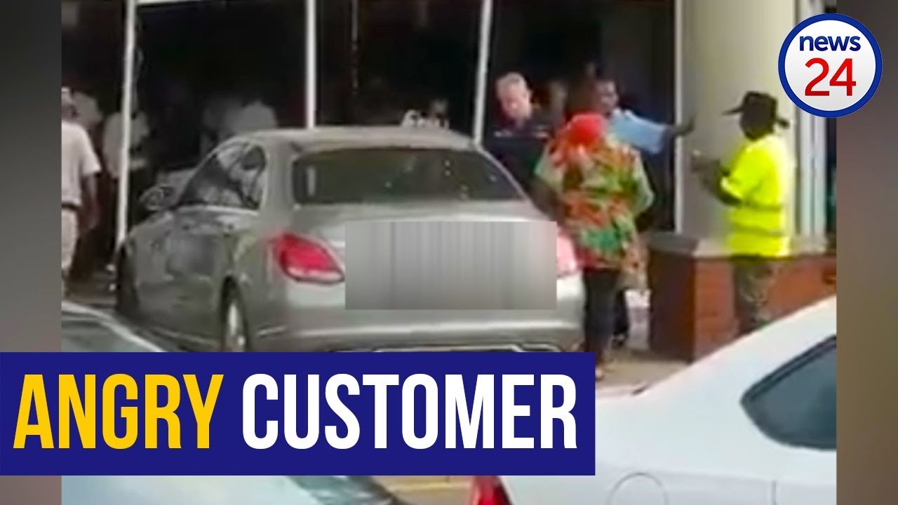 WATCH: Angry customer rams car into Standard Bank branch