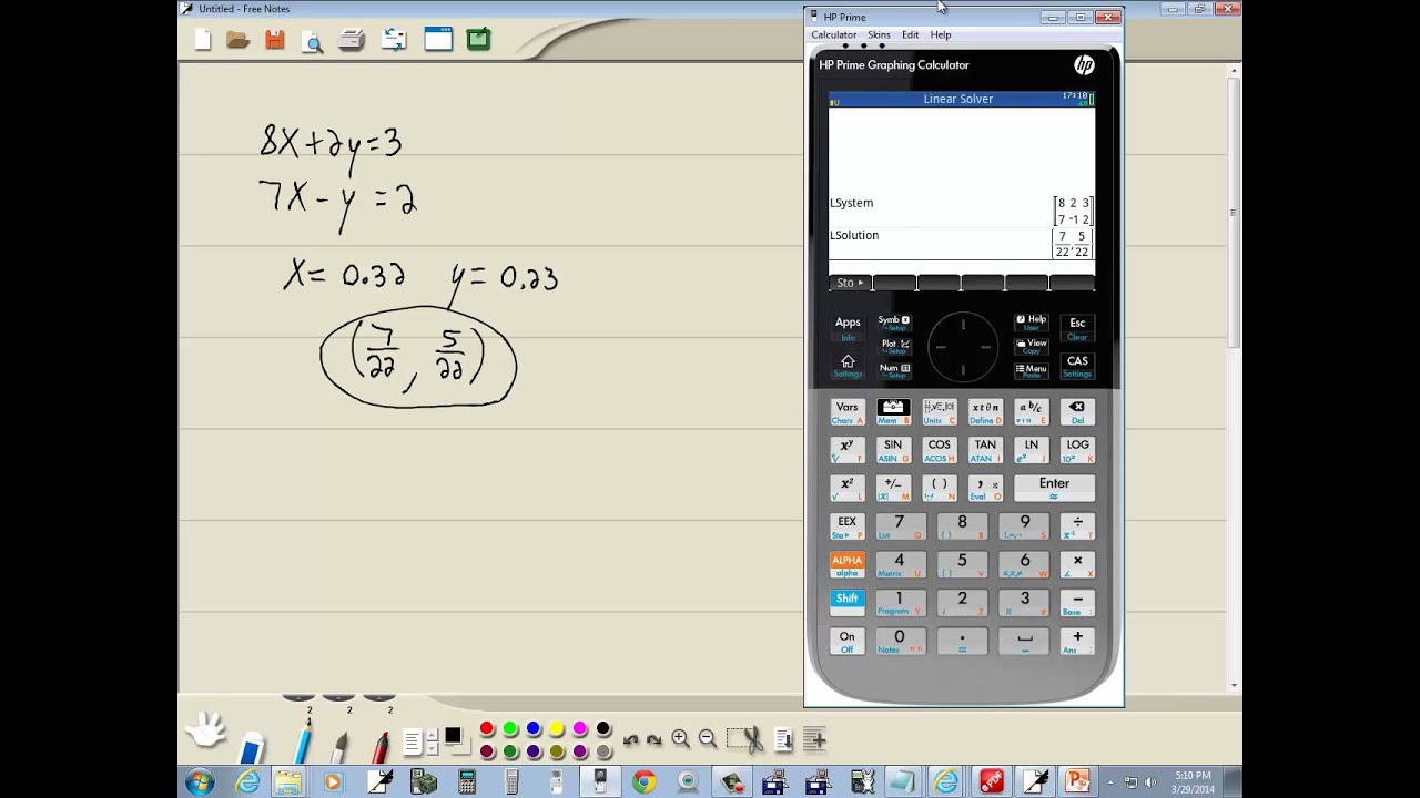 Technology in College Algebra - Systems of Equations - Solving by Matrices - HP Prime