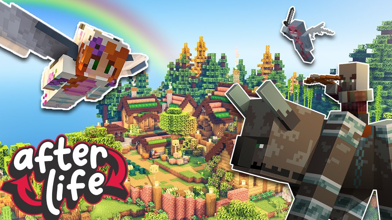 Defending my Village from a Raid! Afterlife Modded SMP Ep.10