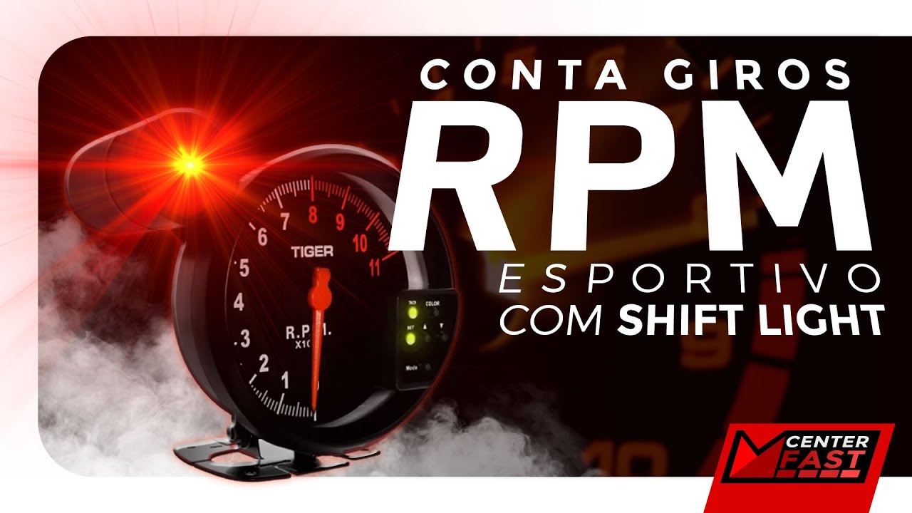 Conta Giros RPM esportivo com Shift Light