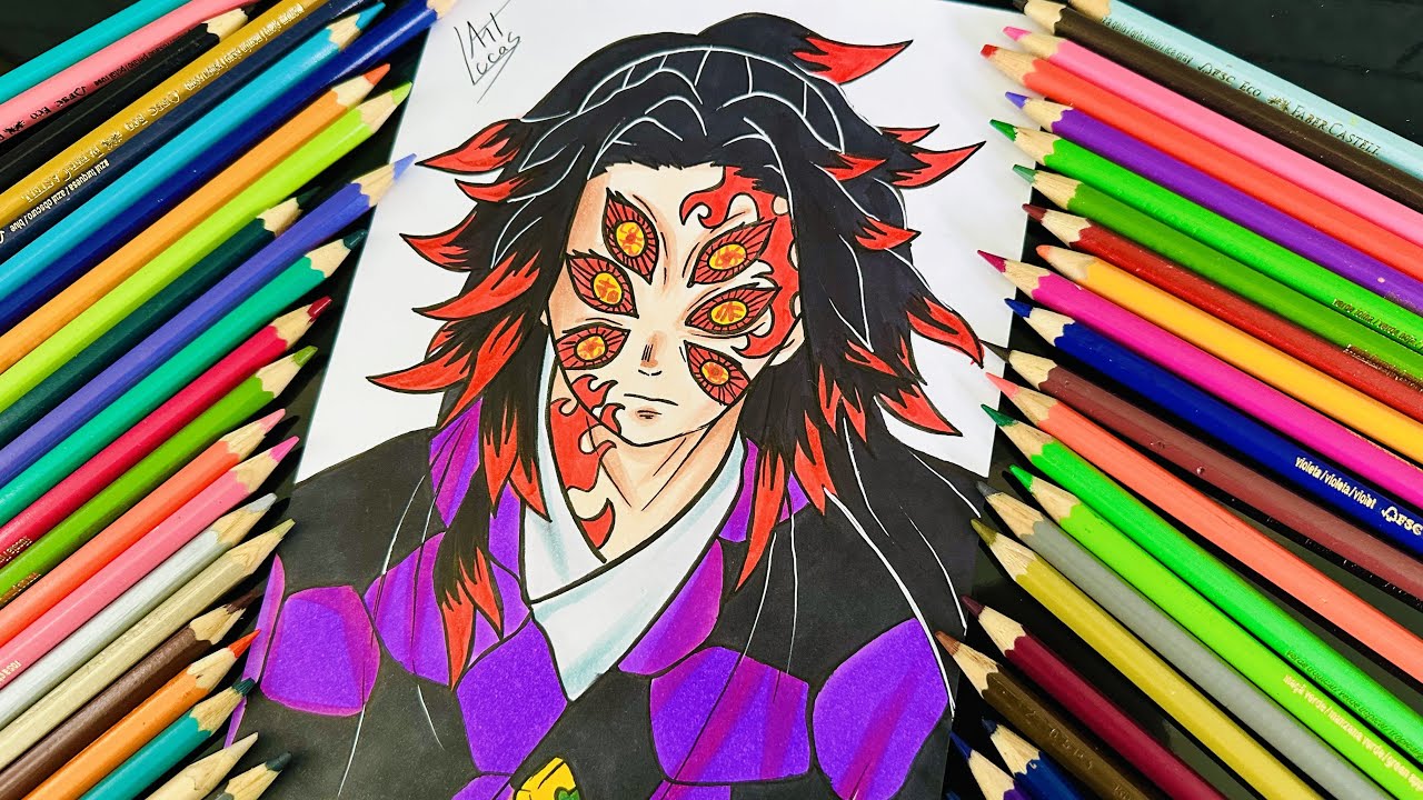 Como Desenhar o Kokushibo - Lua Superior [Kimetsu No Yaiba] - How to draw Kokushibo