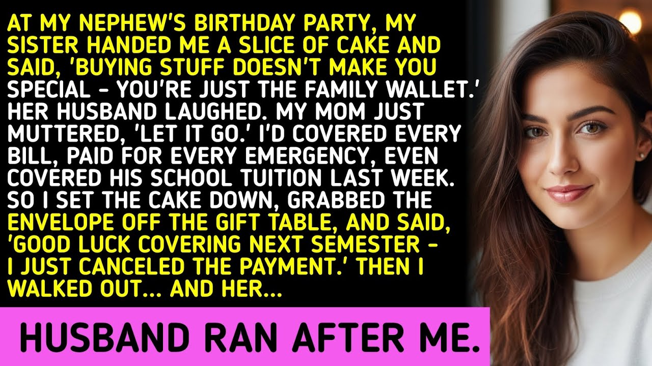 At My Nephew's Birthday Party, My Sister Handed Me A Slice Of Cake And Said, 'Buying Stuff Doesn't..