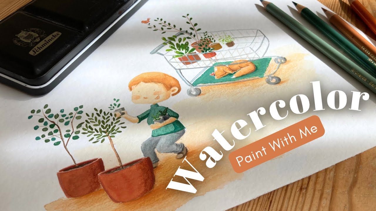 Watercolor illustration & Colored pencils| Schmincke Horadam watercolor on Hahnemühle Agave Paper