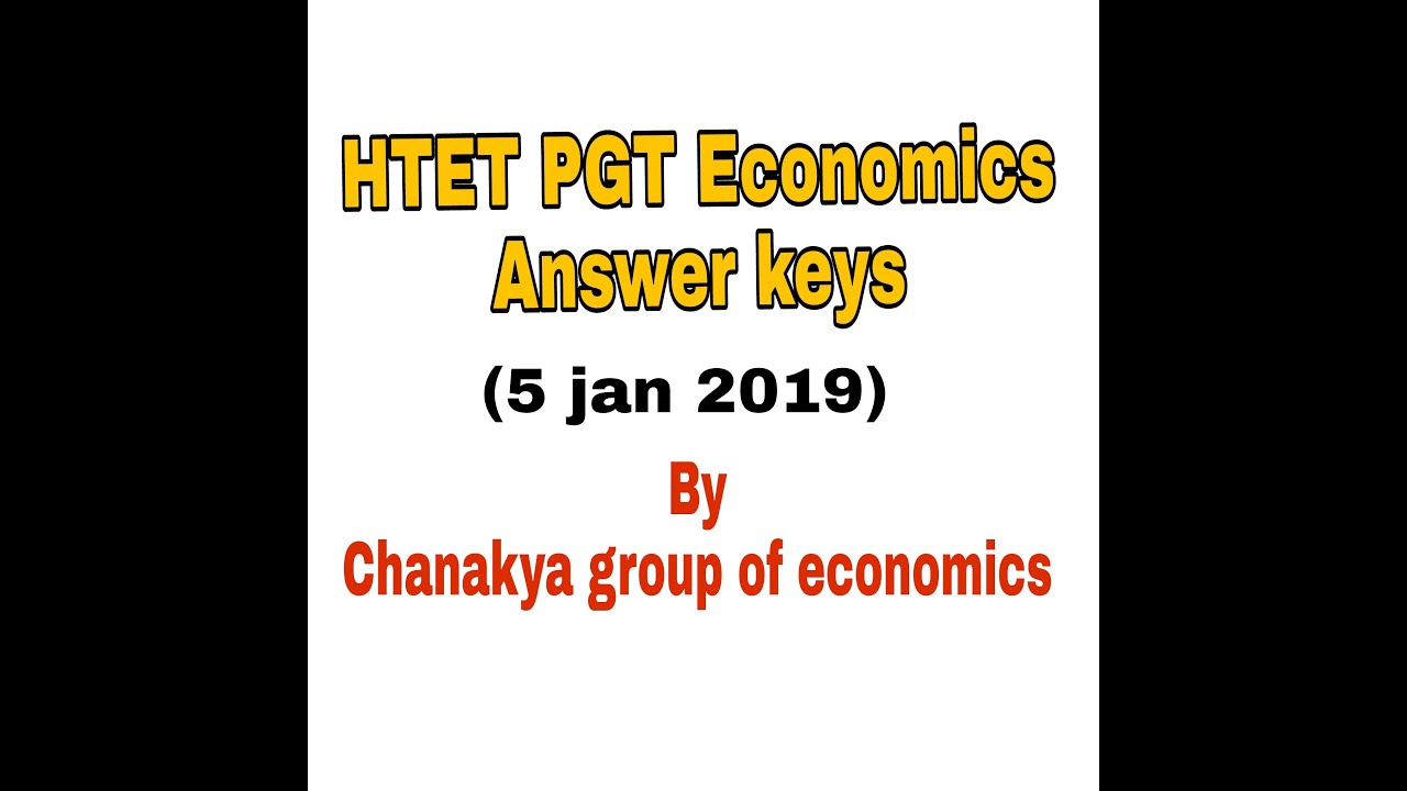 HTET PGT Economics ans keys 5th jan 2019|HTET previous year Paper|
