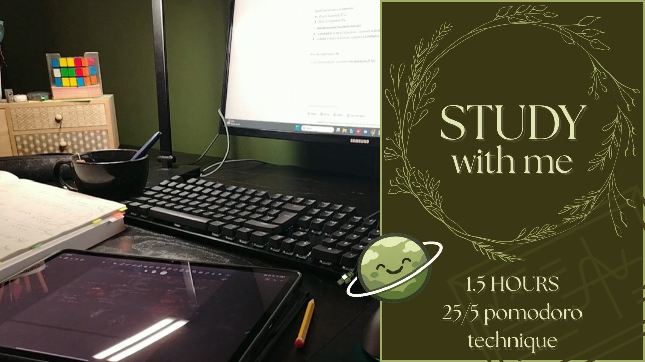 ​​1.5 hour study with me​ | pomodoro technique | timer + lofi music