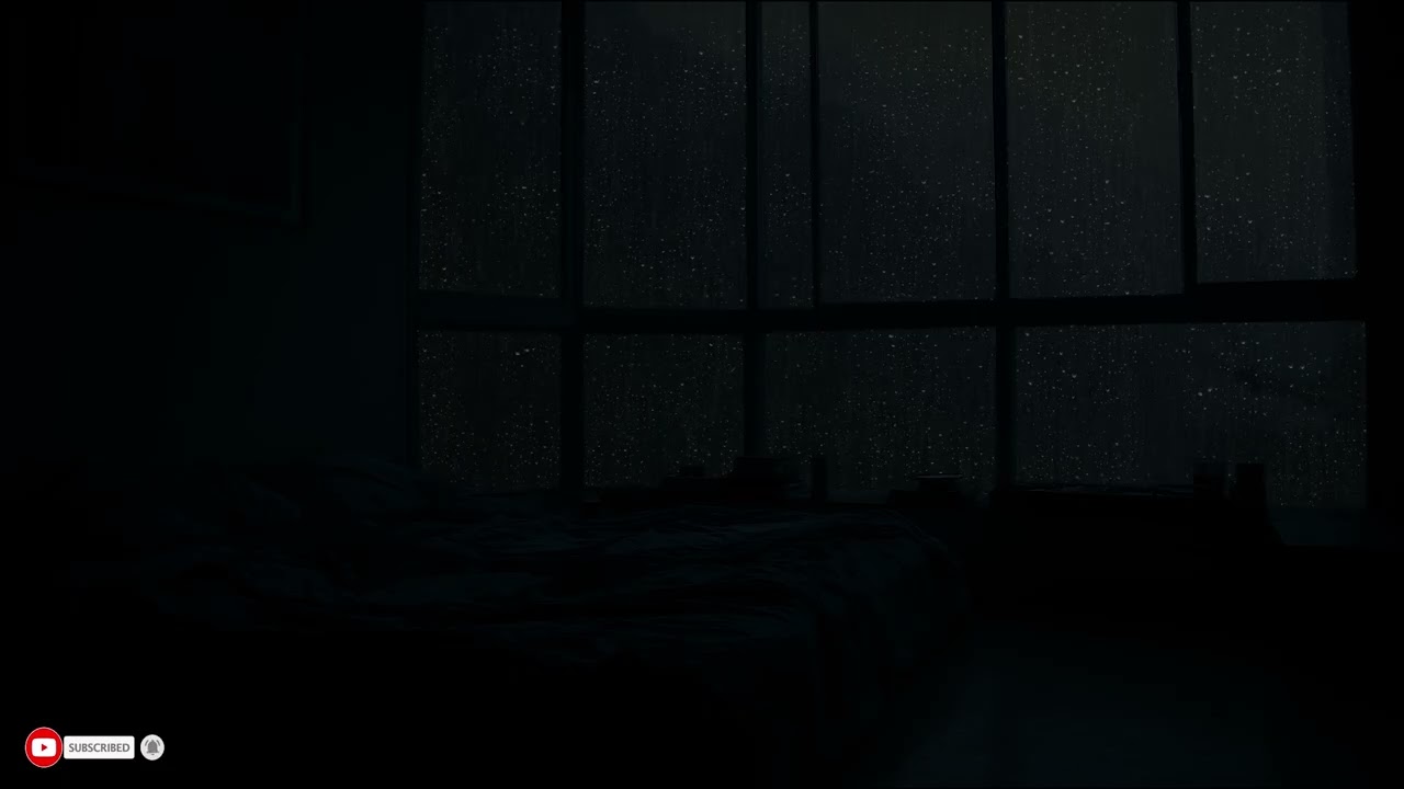 Rain Drenched Midnight Outside A Quiet Shadowed Space For Sleep And Calm