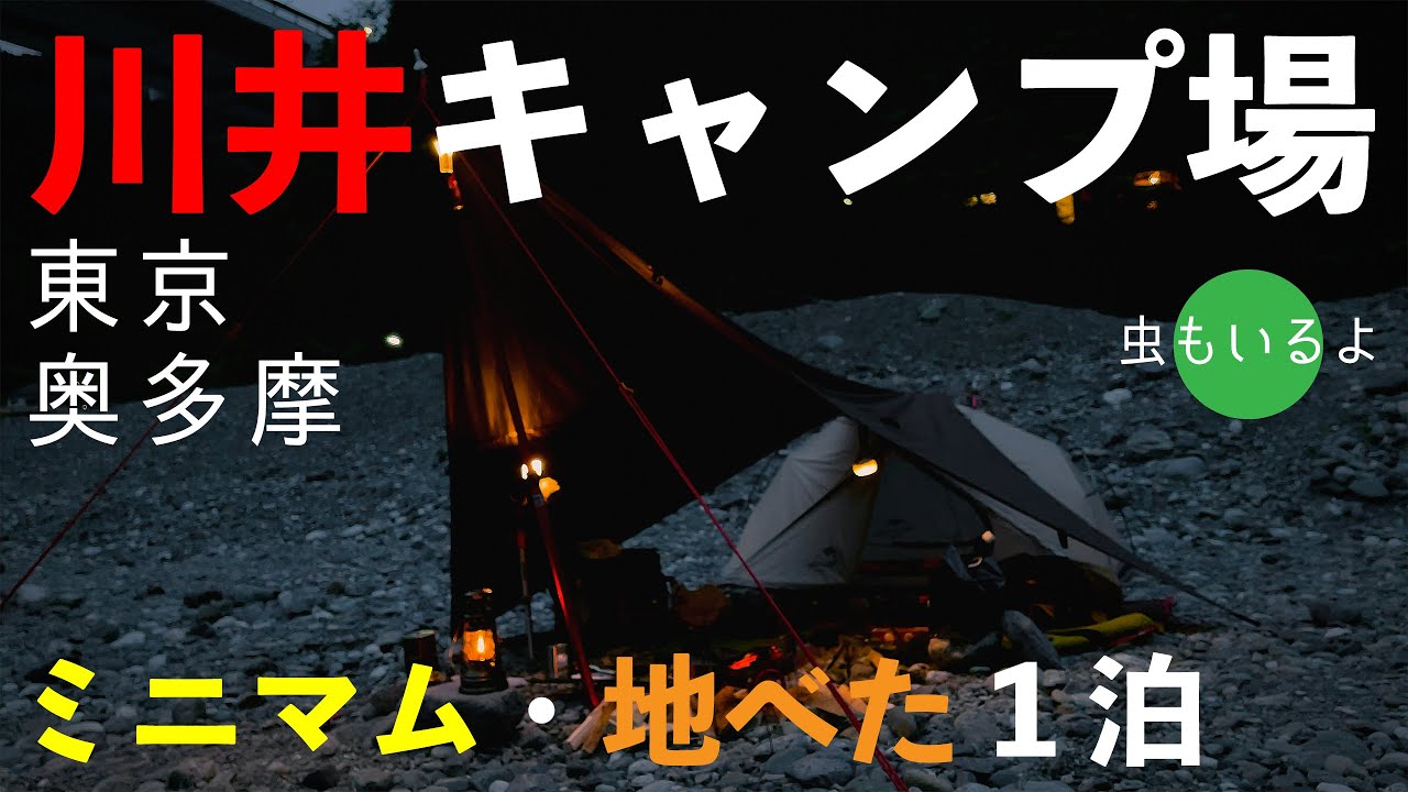 【ソロキャンプ】東京・奥多摩・川井キャンプ場 ミニマム・地べたスタイルで1泊キャンプ〜鳥と羽虫と森林香