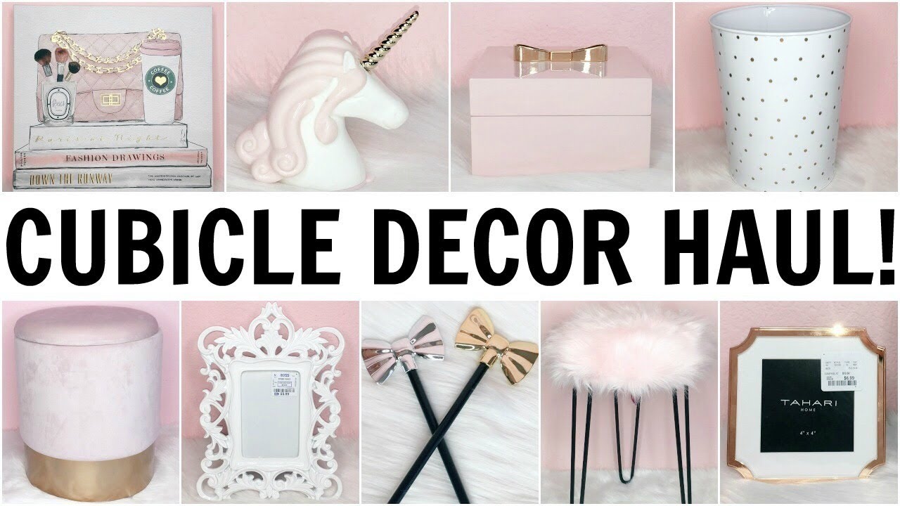 CUBICLE OFFICE DECOR HAUL ♡ Pink, Gold & Girly ♡ HomeGoods, Ross, TJ Maxx & Marshalls