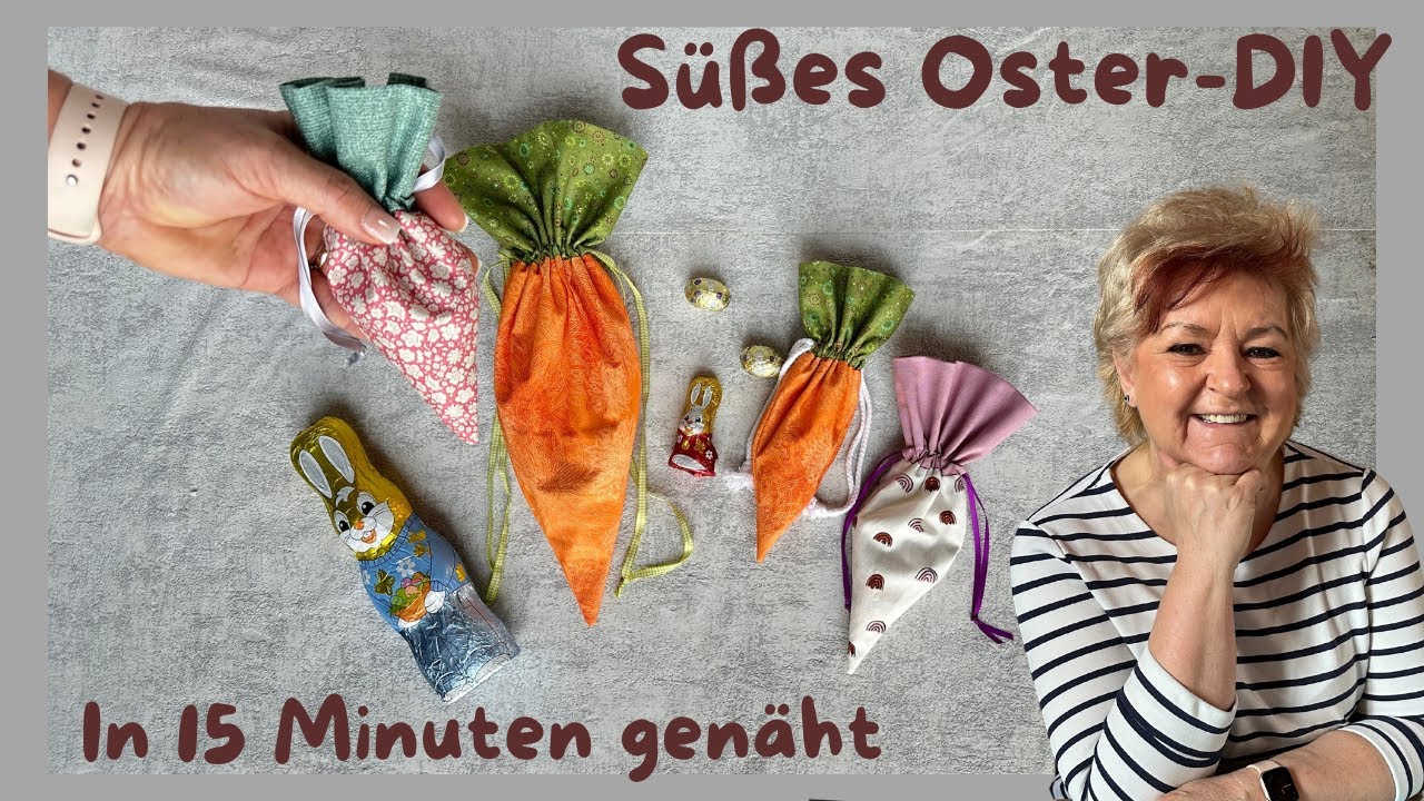 DIY Karotten-Säckchen nähen - süße Osterdeko und Geschenkverpackung