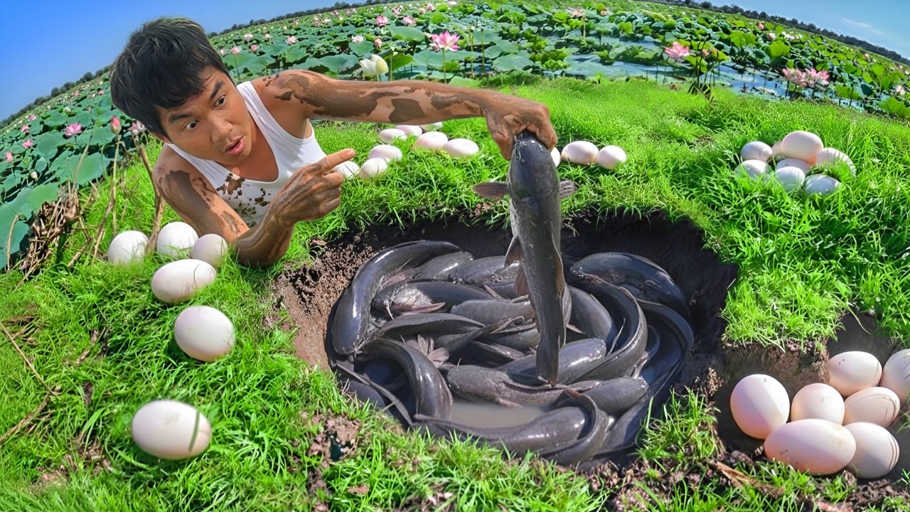 Full Video OMG The Man Caught a Lot Of Fish In The Pond In The Rice Fields​​ So Fish a Lot