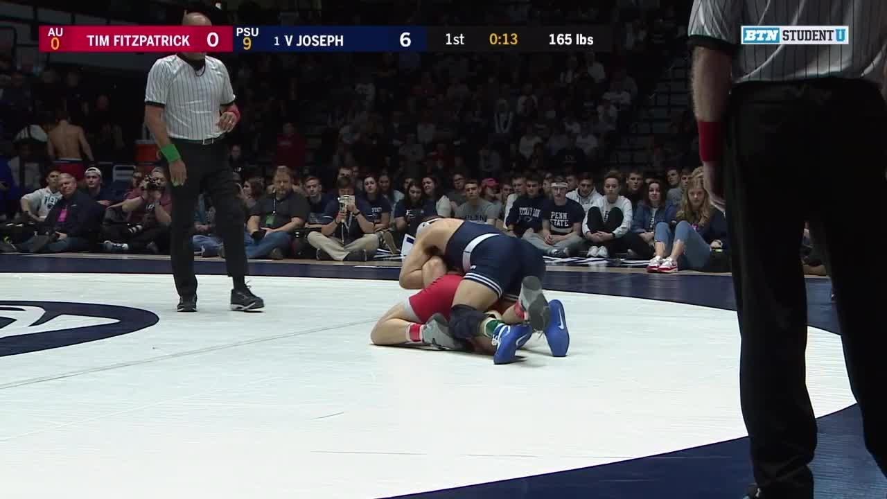 165 LBS: Tim Fitzpatrick (American) vs. #1 Vincenzo Joseph (Penn State) | 2020 B1G Wrestling